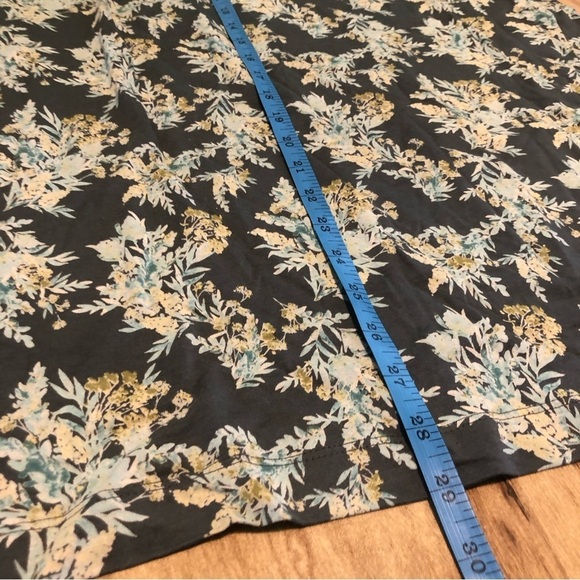 J Jill Luxe Supima 3/4 Sleeve Tunic Womens Large Black Blue-Green Floral Stretch - Picture 5 of 7